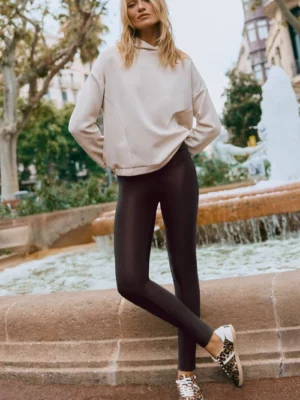 LEGGINS TERMICO EFECTO PIEL MARRON CHOCOLATE