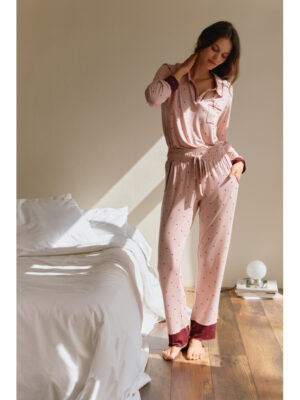 PIJAMA ESMOQUIN PANTALON Y MANGA LARGA VISCOSA
