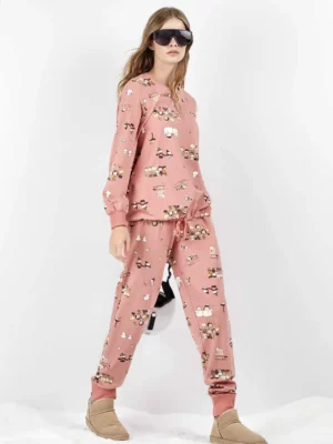 PIJAMA LARGO MUJER ESTAMPADO SNOOPY